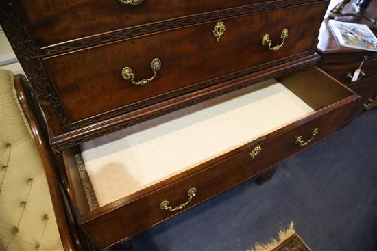 A George III mahogany chest on chest, W.3ft 9in. D.1ft 10in. H.6ft 10in.